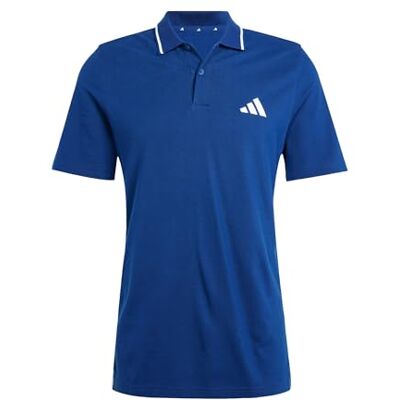 Adidas Hombre Essential Three Stripes Pique Polo Shirt, Dark Blue/White, XXL Adidas Hombre Essential Three Stripes Pique Polo Shirt, Dark Blue/White, XXL