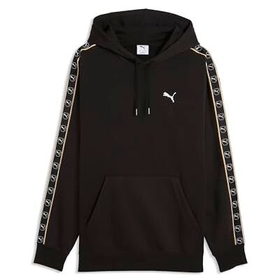PUMA Sudadera con Capucha Holgada Essentials Elevated Tape Hombre S, Black PUMA Sudadera con Capucha Holgada Essentials Elevated Tape Hombre S, Black
