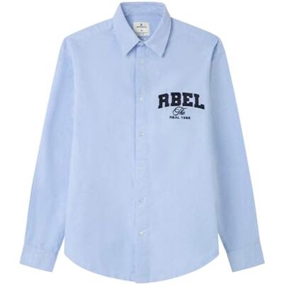 SPRINGFIELD Camisa Oxford Cuadrada Rbel Bordada con Bajo Recto, Azul, L SPRINGFIELD Camisa Oxford Cuadrada Rbel Bordada con Bajo Recto, Azul, L