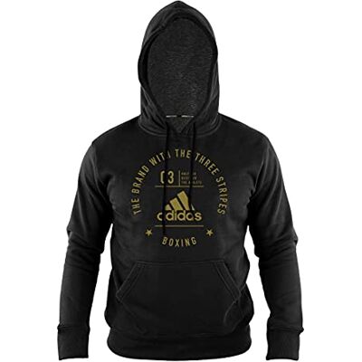 Adidas Community Hoodie Boxing Sudadera con Capucha, Negro y Dorado, XS para Hombre Adidas Community Hoodie Boxing Sudadera con Capucha, Negro y Dorado, XS para Hombre