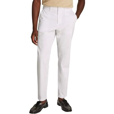 Tommy Hilfiger Pantalón chino Hombre Tapered Fit, Blanco (Th Optic White), 34W/29L Tommy Hilfiger Pantalón chino Hombre Tapered Fit, Blanco (Th Optic White), 34W/29L