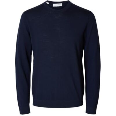 SELECTED HOMME SELETED Homme SLHTRAY LS Knit Merino Crew Neck Noos, Azul Marino, M SELECTED HOMME SELETED Homme SLHTRAY LS Knit Merino Crew Neck Noos, Azul Marino, M