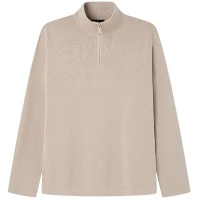 SPRINGFIELD Nuevo Gg12 Half Milano Jersey De Estructura De Punto Jersey con Cuello Alto, Arena, M SPRINGFIELD Nuevo Gg12 Half Milano Jersey De Estructura De Punto Jersey con Cuello Alto, Arena, M