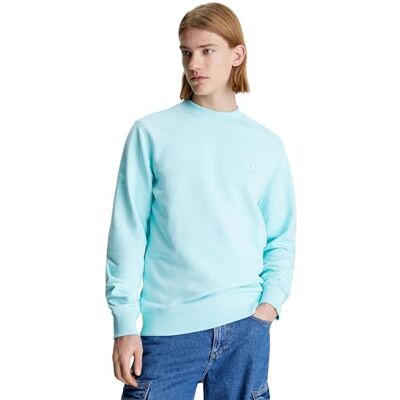 Calvin Jeans Sudadera sin Capucha para Hombre Badge Crew Neck, Turquesa (Blue Tint), S Calvin Jeans Sudadera sin Capucha para Hombre Badge Crew Neck, Turquesa (Blue Tint), S