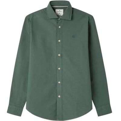 SPRINGFIELD Nueva Camisa Oxford Ligera con Hueso De Ballena Extraíble En El Cuello De Solapa, Verde, S SPRINGFIELD Nueva Camisa Oxford Ligera con Hueso De Ballena Extraíble En El Cuello De Solapa, Verde, S