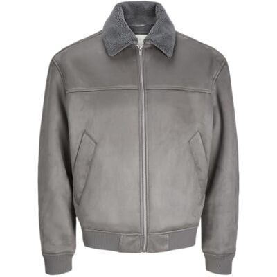 JACK & JONES Jprccted-Chaqueta Bomber, Gris, M Hombres JACK & JONES Jprccted-Chaqueta Bomber, Gris, M Hombres