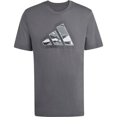 Adidas Uomo Camo Modern Logo Graphic T-Shirt, Grey Five, XS Adidas Uomo Camo Modern Logo Graphic T-Shirt, Grey Five, XS