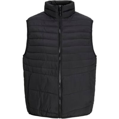 JACK & JONES Chaleco acolchado masculino, Negro, L JACK & JONES Chaleco acolchado masculino, Negro, L