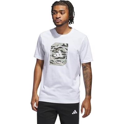 Adidas Uomo Camo Shape Graphic T-Shirt, White/Wonder Alumina, S Adidas Uomo Camo Shape Graphic T-Shirt, White/Wonder Alumina, S