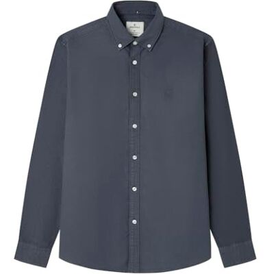 SPRINGFIELD Oxford GARMNENT DYED Shirt, Blue, L para Hombre SPRINGFIELD Oxford GARMNENT DYED Shirt, Blue, L para Hombre
