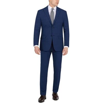 DKNY Traje de Alto Rendimiento para Hombre, Ajuste Moderno, Chaqueta de Negocios separada, Cuadros Azules, 40W / 34L DKNY Traje de Alto Rendimiento para Hombre, Ajuste Moderno, Chaqueta de Negocios separada, Cuadros Azules, 40W / 34L