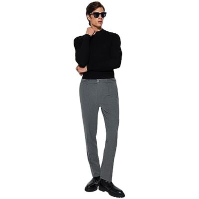 Trendyol Herren Gerade Schlank Normale Taille Hose, Calzoncillos de los Hombres, Dark Grey, Trendyol Herren Gerade Schlank Normale Taille Hose, Calzoncillos de los Hombres, Dark Grey,