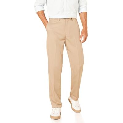 Amazon Essentials Pantalones de Traje de Corte Clásico con Cintura Elástica y sin Pinzas Hombre Amazon Essentials Pantalones de Traje de Corte Clásico con Cintura Elástica y sin Pinzas Hombre