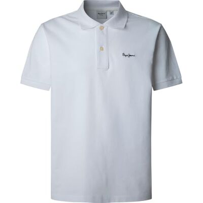 Pepe Jeans Polo Essential con Logotipo en Contraste para Hombre, Blanco, L Pepe Jeans Polo Essential con Logotipo en Contraste para Hombre, Blanco, L