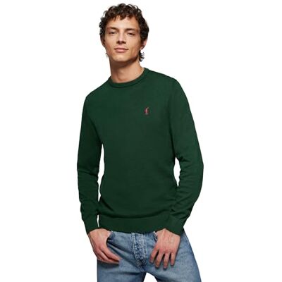 Polo Club Jersey Básico de Punto con Cuello Redondo Hombre Suéter 100% Algodón con Logo Bordado Polo Club Jersey Básico de Punto con Cuello Redondo Hombre Suéter 100% Algodón con Logo Bordado