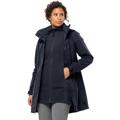 Jack Wolfskin Abrigo Ottawa para mujer, Noche Azul, XS Jack Wolfskin Abrigo Ottawa para mujer, Noche Azul, XS