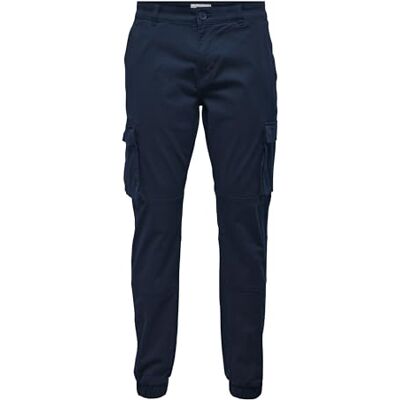 Only & Sons Pantalones para Hombre, Azul a Cuadros, 32W/30L Only & Sons Pantalones para Hombre, Azul a Cuadros, 32W/30L