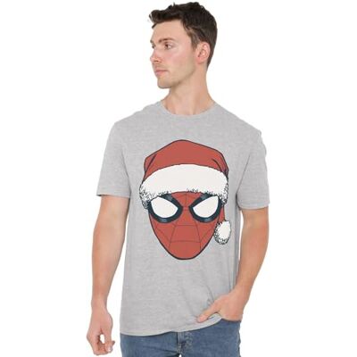 Marvel Spiderman Christmas Santa Hat Portrait Unisex T Shirt, Athletic Heather Camisa Unisex Adulto (Pack de 1) Marvel Spiderman Christmas Santa Hat Portrait Unisex T Shirt, Athletic Heather Camisa Unisex Adulto (Pack de 1)