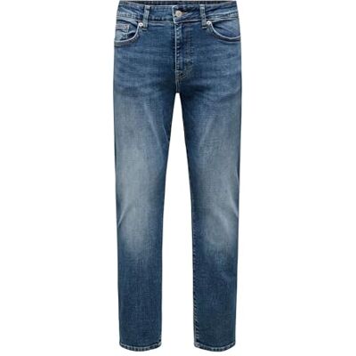 Only & Sons Vaqueros de Corte Normal Masculino ONSWEFT Cintura Media Corte Normal Jeans, Dark Medium Blue Denim, 29W / 30L Only & Sons Vaqueros de Corte Normal Masculino ONSWEFT Cintura Media Corte Normal Jeans, Dark Medium Blue Denim, 29W / 30L
