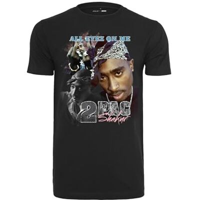 Tee (MISUQ) Tupac Retro, Shorts Lifestyle Hombre, Negro, XS Tee (MISUQ) Tupac Retro, Shorts Lifestyle Hombre, Negro, XS