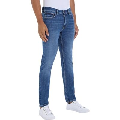 Tommy Hilfiger Vaqueros Hombre Straight Fit, Azul (Custer Indigo), 28W/32L Tommy Hilfiger Vaqueros Hombre Straight Fit, Azul (Custer Indigo), 28W/32L