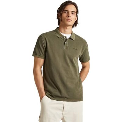 Pepe Jeans New Oliver GD Polo para Hombre, Verde (Verde Militar)., 41-44.5 Pepe Jeans New Oliver GD Polo para Hombre, Verde (Verde Militar)., 41-44.5