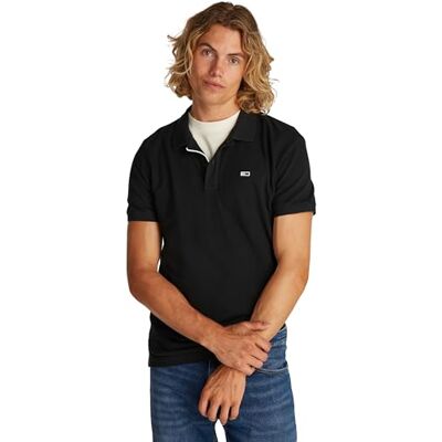 Tommy Jeans TJM Slim Placket Polo Ext Polo, Black (Black), S para Hombre Tommy Jeans TJM Slim Placket Polo Ext Polo, Black (Black), S para Hombre