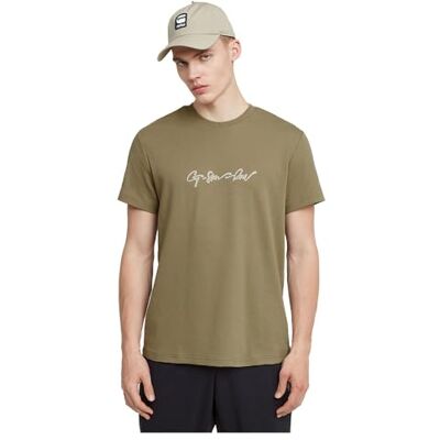 G-STAR Para Hombre Camiseta G-Script, Verde (ensis Green -C812-6057), L G-STAR Para Hombre Camiseta G-Script, Verde (ensis Green -C812-6057), L