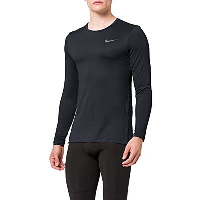 Nike M NK Dry Top LS Slim Long Sleeved t-Shirt, Hombre, Black/Dark Grey, XL Nike M NK Dry Top LS Slim Long Sleeved t-Shirt, Hombre, Black/Dark Grey, XL