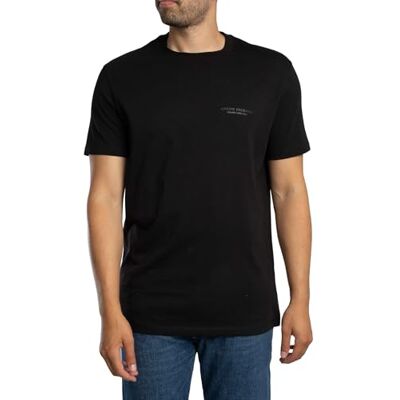 Giorgio Armani Camiseta de manga corta para hombre Side Milano-New York Logo Lettering, color negro, XXL, Negro, XXL Giorgio Armani Camiseta de manga corta para hombre Side Milano-New York Logo Lettering, color negro, XXL, Negro, XXL