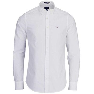 GANT Camisa Oxford Slim para Hombre, Blanco, XXL GANT Camisa Oxford Slim para Hombre, Blanco, XXL