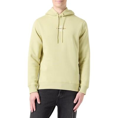 Calvin Jeans Sudadera con Capucha Monologo para Hombre, Verde puerro, S Calvin Jeans Sudadera con Capucha Monologo para Hombre, Verde puerro, S