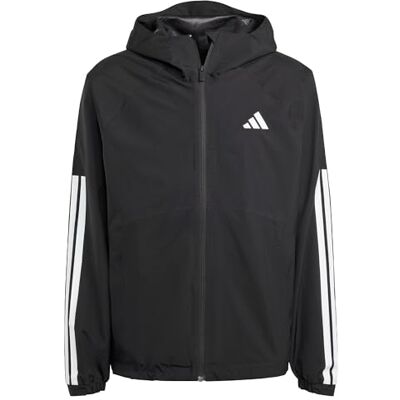 Adidas Uomo Essentials CLIMAPROOF 3 Stripes Hooded Jackets, black, L Adidas Uomo Essentials CLIMAPROOF 3 Stripes Hooded Jackets, black, L