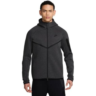 Nike Sudadera con Capucha para Hombre M Nk TCH FLC FZ WR Black Heather/Black, S Nike Sudadera con Capucha para Hombre M Nk TCH FLC FZ WR Black Heather/Black, S