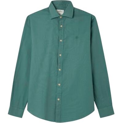 SPRINGFIELD Estructura Camisa Oxford Ligera con Bordado De Árbol Y Botones De Nácar, Verde, XS SPRINGFIELD Estructura Camisa Oxford Ligera con Bordado De Árbol Y Botones De Nácar, Verde, XS
