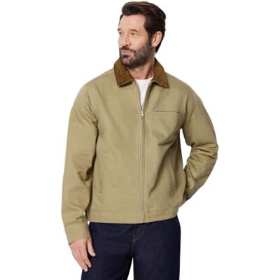 Amazon Essentials Chaqueta de mezclilla rígida con cremallera y ajuste relajado Hombre, Marrón Seta, XL Amazon Essentials Chaqueta de mezclilla rígida con cremallera y ajuste relajado Hombre, Marrón Seta, XL