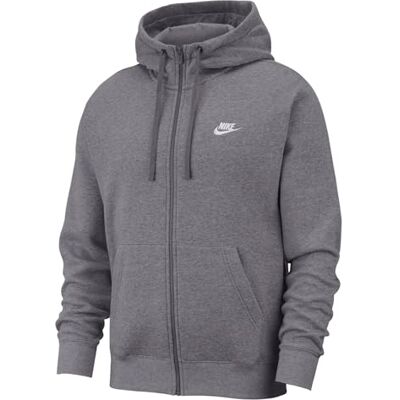 Nike M NSW Club Hoodie FZ BB Sweatshirt, Hombre, Charcoal Heathr/Anthracite/White, S-T Nike M NSW Club Hoodie FZ BB Sweatshirt, Hombre, Charcoal Heathr/Anthracite/White, S-T
