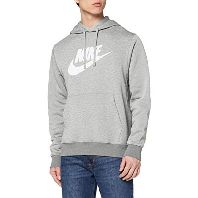 Nike M NSW Club Hoodie Po BB Gx Sweatshirt, Hombre, Dk Grey Heather/Matte Silver/White, 3XL-T Nike M NSW Club Hoodie Po BB Gx Sweatshirt, Hombre, Dk Grey Heather/Matte Silver/White, 3XL-T
