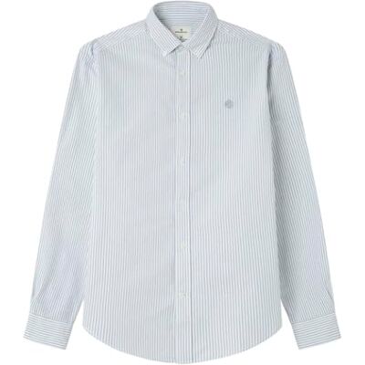 SPRINGFIELD Oxford Clásico De Rayas con Bordado De Árboles, Verde, S SPRINGFIELD Oxford Clásico De Rayas con Bordado De Árboles, Verde, S
