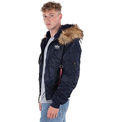 Alpha Chaqueta bomber con capucha 45P para hombre Rep.Blue Alpha Chaqueta bomber con capucha 45P para hombre Rep.Blue