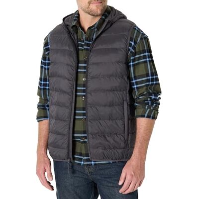 Amazon Essentials Chaleco Acolchado con Capucha Ligero, Impermeable y Corte Estándar Hombre, Color Carbón, M Amazon Essentials Chaleco Acolchado con Capucha Ligero, Impermeable y Corte Estándar Hombre, Color Carbón, M