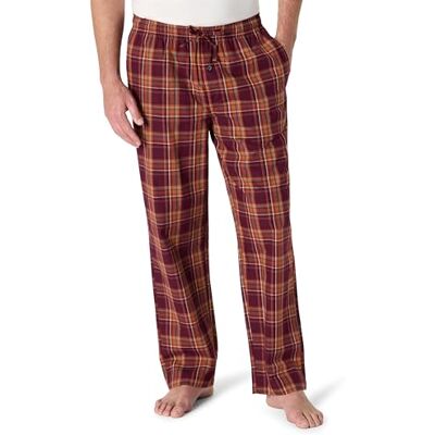 Amazon Essentials Pantalones de Pijama de Popelina de Algodón de Corte Recto con Cintura Elástica con Cordón Hombre, Burdeos Rouille Mezcla de Tela Escocesa, S Amazon Essentials Pantalones de Pijama de Popelina de Algodón de Corte Recto con Cintura Elástica con Cordón Hombre, Burdeos Rouille Mezcla de Tela Escocesa, S