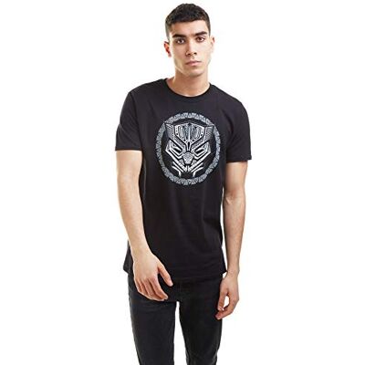 Marvel Camiseta símbolo de la Pantera Negra para Hombre, Negra, Talla M UK Marvel Camiseta símbolo de la Pantera Negra para Hombre, Negra, Talla M UK
