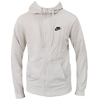 Nike M NSW Hoodie FZ FT Club Sudadera, Hombre, Blanco (Light Bone/Black), L Nike M NSW Hoodie FZ FT Club Sudadera, Hombre, Blanco (Light Bone/Black), L