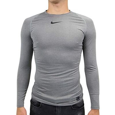 Nike M NP Top LS Comp Long Sleeved T-Shirt, Hombre, Carbon Heather/Black/Black, 2XL Nike M NP Top LS Comp Long Sleeved T-Shirt, Hombre, Carbon Heather/Black/Black, 2XL