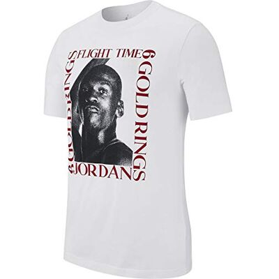 Nike MJ Flight Time tee Camiseta de Manga Corta, Hombre, White, XS Nike MJ Flight Time tee Camiseta de Manga Corta, Hombre, White, XS