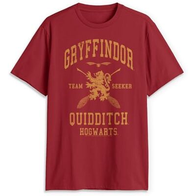 Harry Potter Gryffindor Quidditch Seekert Camisa para Hombre, Cardenal, L Harry Potter Gryffindor Quidditch Seekert Camisa para Hombre, Cardenal, L