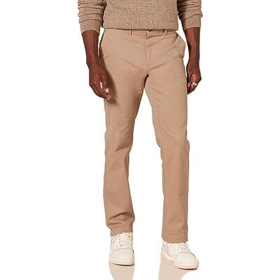 Amazon Essentials Pantalones Chinos Informales, Elásticos de Corte Ajustado para Todo el Día Hombre , Marrón Caqui Oscuro, 28W / 30L Amazon Essentials Pantalones Chinos Informales, Elásticos de Corte Ajustado para Todo el Día Hombre , Marrón Caqui Oscuro, 28W / 30L