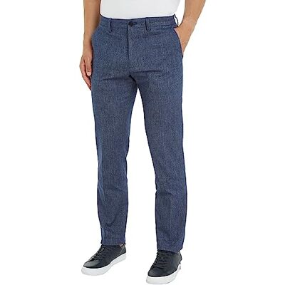 Tommy Hilfiger Hombre Pantalón Chino, Azul (Faded Indigo), 32W/34L Tommy Hilfiger Hombre Pantalón Chino, Azul (Faded Indigo), 32W/34L