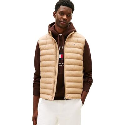 Tommy Hilfiger Packable Recycled Vest Chaleco, Beige (Taupe Costero), XS Hombre, Beige (topo costero), XS Tommy Hilfiger Packable Recycled Vest Chaleco, Beige (Taupe Costero), XS Hombre, Beige (topo costero), XS